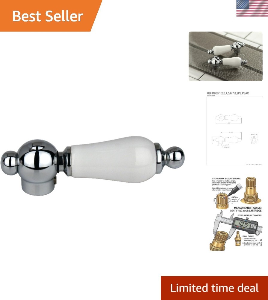 Universal Porcelain Lever Handle for Faucets – Polished Chrome, ADA Compliant