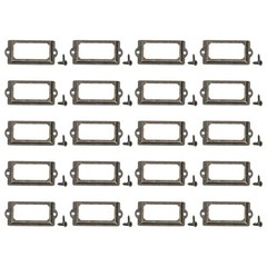 20Pcs Antique Brass Drawer Label for pull Cabinet Frame Handle File Name Card