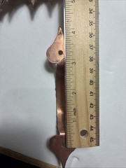 16 Hammered Copper over Steel Cabinet Pulls 5” Long. 3 1/4” C/C Striped