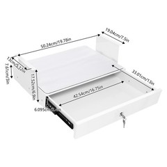 18*14*6.9inch Drawer Storage Organizer With Lock, Iron Pull-out Drawer