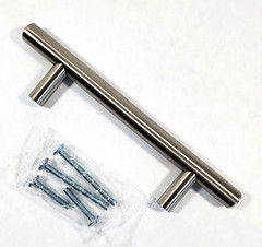 Kitchen Cabinet SOLID Brushed Nickel Bar Handle T-Bar Pull 3,75 Inch Hole Center