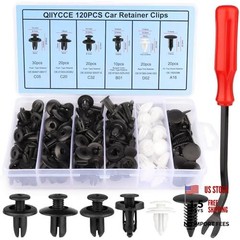 120PCS Car Clips & Plastic Rivets – 6 Popular Sizes, Fits Bumpers, Fenders &