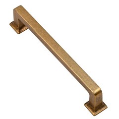 6 Pack AL3046AE Antique Brass Cabinet Pulls 5″ 128mm Hole Centers Square