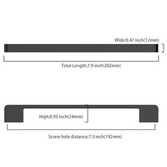 10 Pack 7-1/2″(192mm) Cabinet Pulls 7-1/2″/192MM Hole Center Matte Black