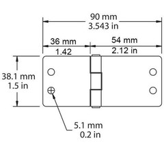 4 Pack Penn Elcom 1535 Small Butt Hinge with Screws – Zinc Finish