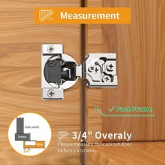 10PCS 3/4 Inch Overlay 4D Soft Close Concealed Hinges Face Frame Door