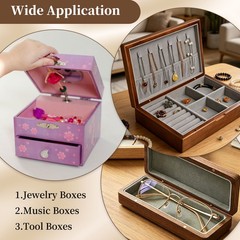 50 Pcs Barrel Hinges, 0.2 x 0.98″ Jewelry Box Hinges Concealed, Silver
