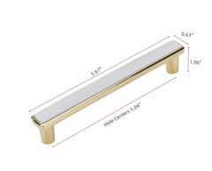 Marble Drawer Pulls, Gold Accents 5.04″ (5.67″ overall) Zinc Aluminum Alloy