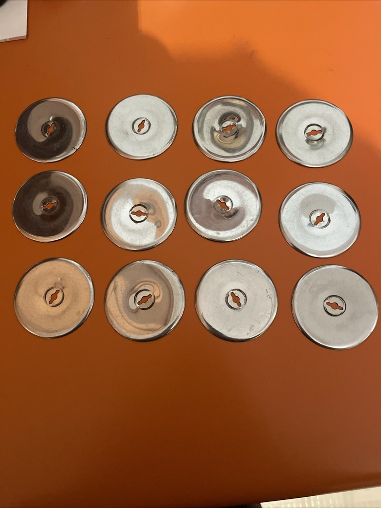 Vintage Chrome Cabinet Drawer Knob Backing Plates 2 1/2” Lot Of 12