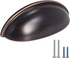6 Pack Drawer Bin Cup Pulls Dresser Pulls For Cabinets Oil Rubbed Bronze 3 Inch