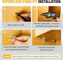 5mm Shelf Pegs for Cabinets, 30 Pieces Adjustable Shelf Supports for Furniture