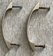 Drawer Pulls Set Of 22 Brushed Nickel, Some Screws With Rust
