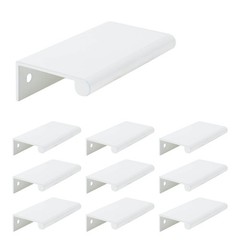10 PCS 3.15 White Back Mount Finger Pull Cabinet Handles Hole 2.52/64mm