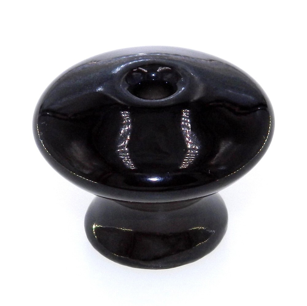 Vintage Amerock BP707-BN Dark Brown 1 1/4″ Ceramic Cabinet Knob with Brass Screw