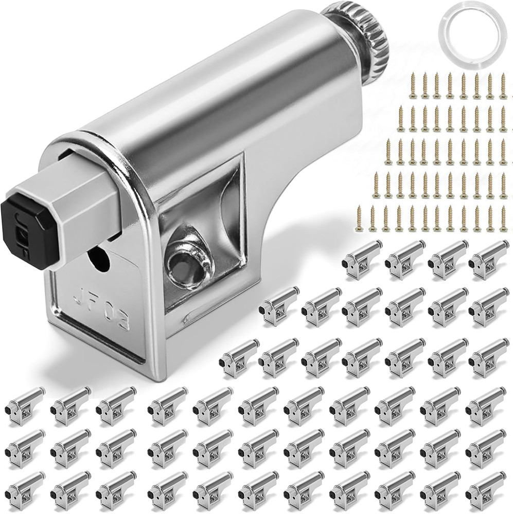 50 Pcs Soft Close Damper for Cabinet Doors/Wardrobe/Kitchen/Bookcase, Adjustable
