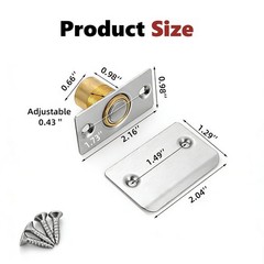 Adjustable Door Ball Catch Set 2 Pack Stainless Steel Magnetic Hidden Catch