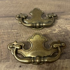 Vintage Brass 5″ Chippendale Batwing Style Drawer Pulls Antique English 2 Pack
