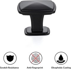 25 Pack Matte Black Square Cabinet Knobs, Single-Hole Kitchen Drawer Pulls