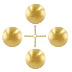 4 Packs Mini Round Solid Brass Knobs, 1/2 Inch Diameter Brass Pulls, Gold Mini