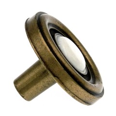 Amerock Charter BP746-CW Antique Brass 1 1/4″ Cabinet Knob with White Center