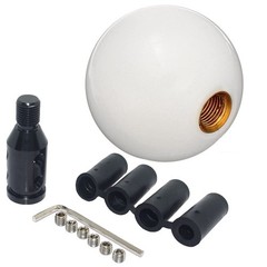 Pursuestar White Round Ball Gear Shift Knobs, Universal Automatic Manual Shifter