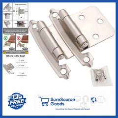 50 Pack Brushed Nickel Cabinet Hinges for Kitchen Doors Self Closing Type