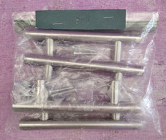 Stainless Steel Brushed Nickel Handles T Bar Kitchen Cabinet Pulls LOT OF 4 NEW