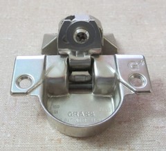 Grass 850-01 Cabinet Hinge w/ 830-41 Mounting Plate, Nickel Finish, Self Close