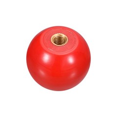 M6 Copper Thread 32mm Dia Threaded Ball Knobs for Machine Handle, Red