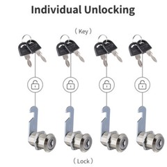Cam Lock Door Barrel Drawer Cabinet Mail Box Locker Cupboard with 2 Keys 20-30mm