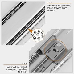 Ball Bearing Cabinet Drawer Glides 22 Inch – 100 LB Capacity