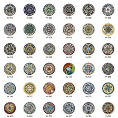 Set of 36 Talavera-look Mexican-look Art DECORATIVE Drawer Pulls Dresser KNOBS
