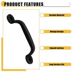 Auvotuis 10Pcs Black Barn Door Handles, 2.95″ Hole to 3.5 Inch,