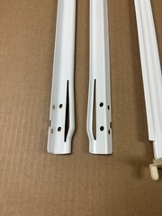 Drawer slides, 20 1/8″ cabinet, white, 3/4 ext, with P-bend 260 brackets