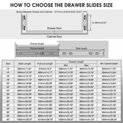 Shuhang 1 Pair 150 Lb Load Capacity Heavy Duty Drawer Slides 28 Inch Full