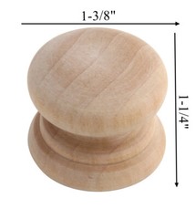 STG Mushroom Wood Knob Cabinet Handles w/ Screw