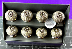 Drawer Pulls Handcrafted Ceramic grey silver Casa Decor Set of 8 knobs JS