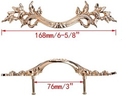 Pack of 5 European Style Vintage Cabinet Handles Pulls, Antique Gold