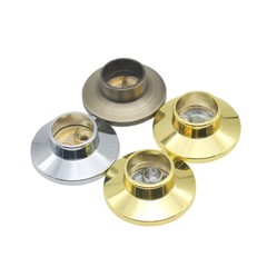 25mm Inner Dia Zinc Alloy Concealed Round Flange Seat Wardrobe Hanger Rod Holder