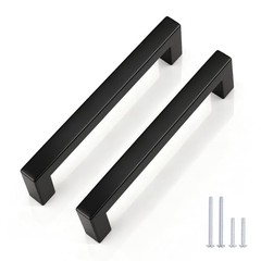 Pack | 5 inch Cabinet Pulls Matte Black – Stainless Steel Drawer 5 Inch 10