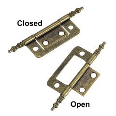 10pcs Non-Mortise Hinges Iron Butt Hinge Cabinet Hinges Door Hinges Bronze