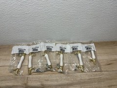 Amerock Brass And White Porcelain Kitchen Cabinet Pulls Handles Set Of 6