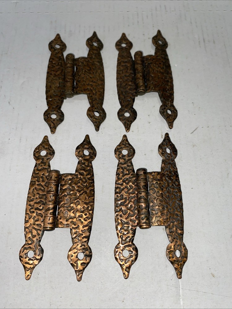 (4) Amerock Hinge Hammered Antique Copper Finish Hinge Offset Vintage – Lot of 4