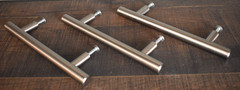 Stainless Steel Chrome Drawer Pulls Modern Lot of 3