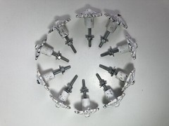 10 Cast Iron Round White Flower Distressed Drawer Cabinet Knob Pull Handle