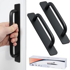 Quick Install 2pcs Aluminum Drawer Pull Handles – 5.83” Self-Stick Black