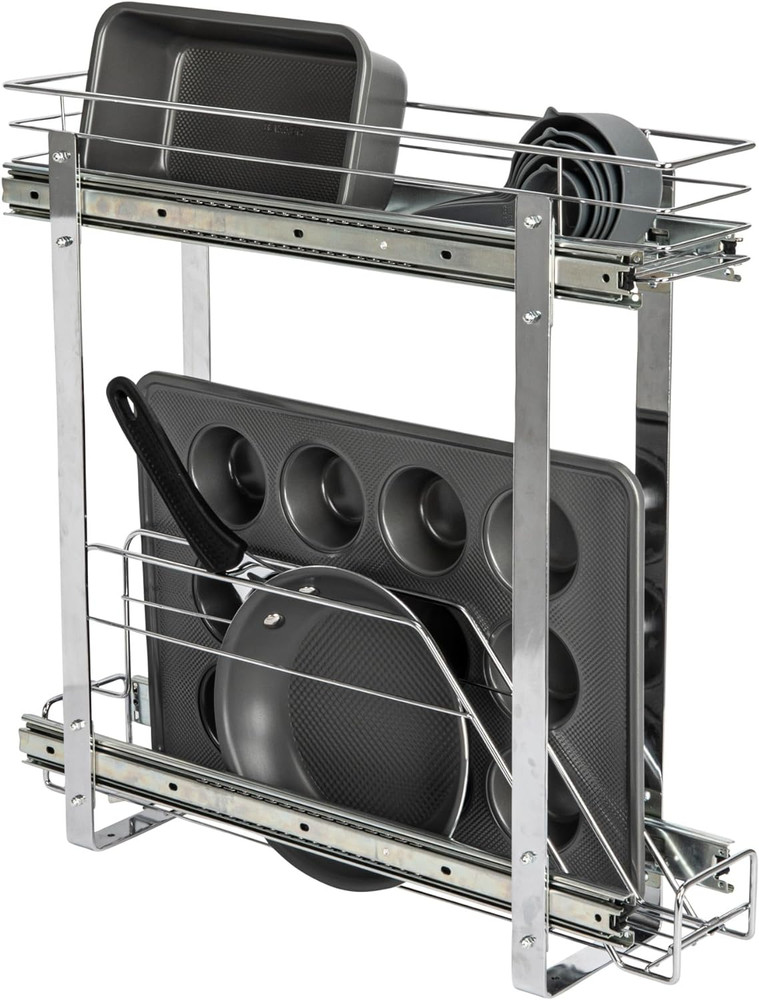 Glidez Multipurpose Chrome-Plated Steel Pull-Out/Slide-Out Storage Organizer for
