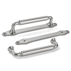 5 PCS 5 Inch Hole Center Brushed Satin Nickel Cabinet Pull Handle Backplate