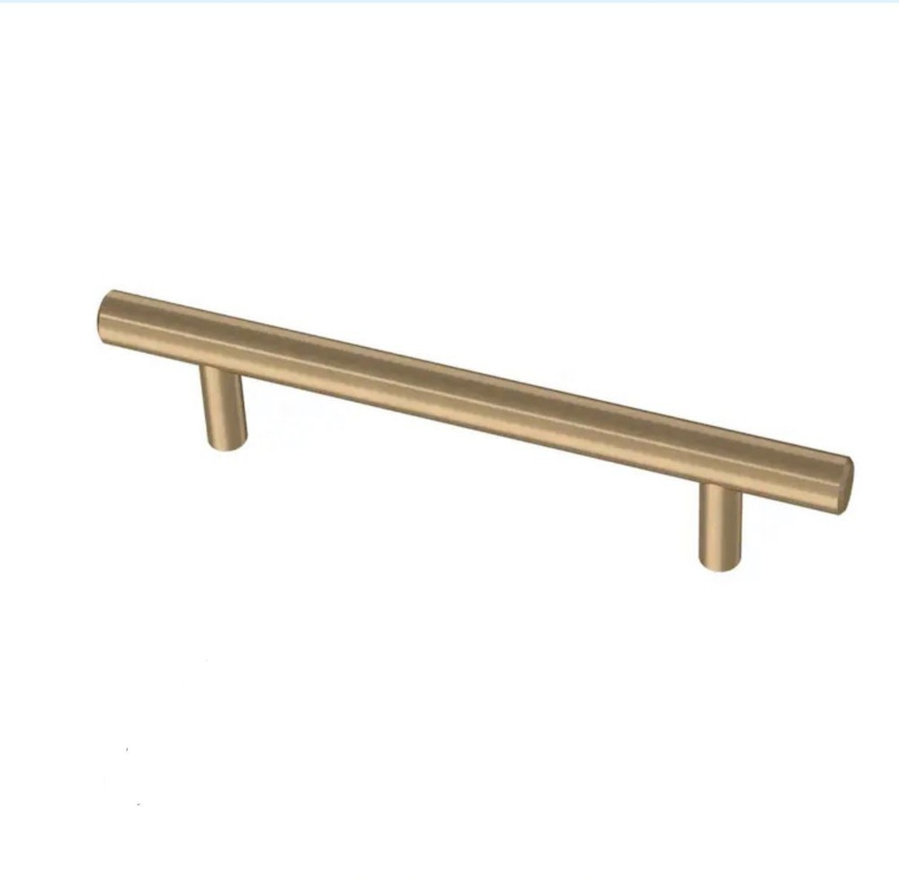 Kitchen Cabinet Handles 5-1/16-in,128mm champagne bronze cylindrical bar 5pack