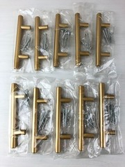 Liron Hardware 10 Pack of Hollow Stainless Steel 5″ Gold Cabinet Handles – New